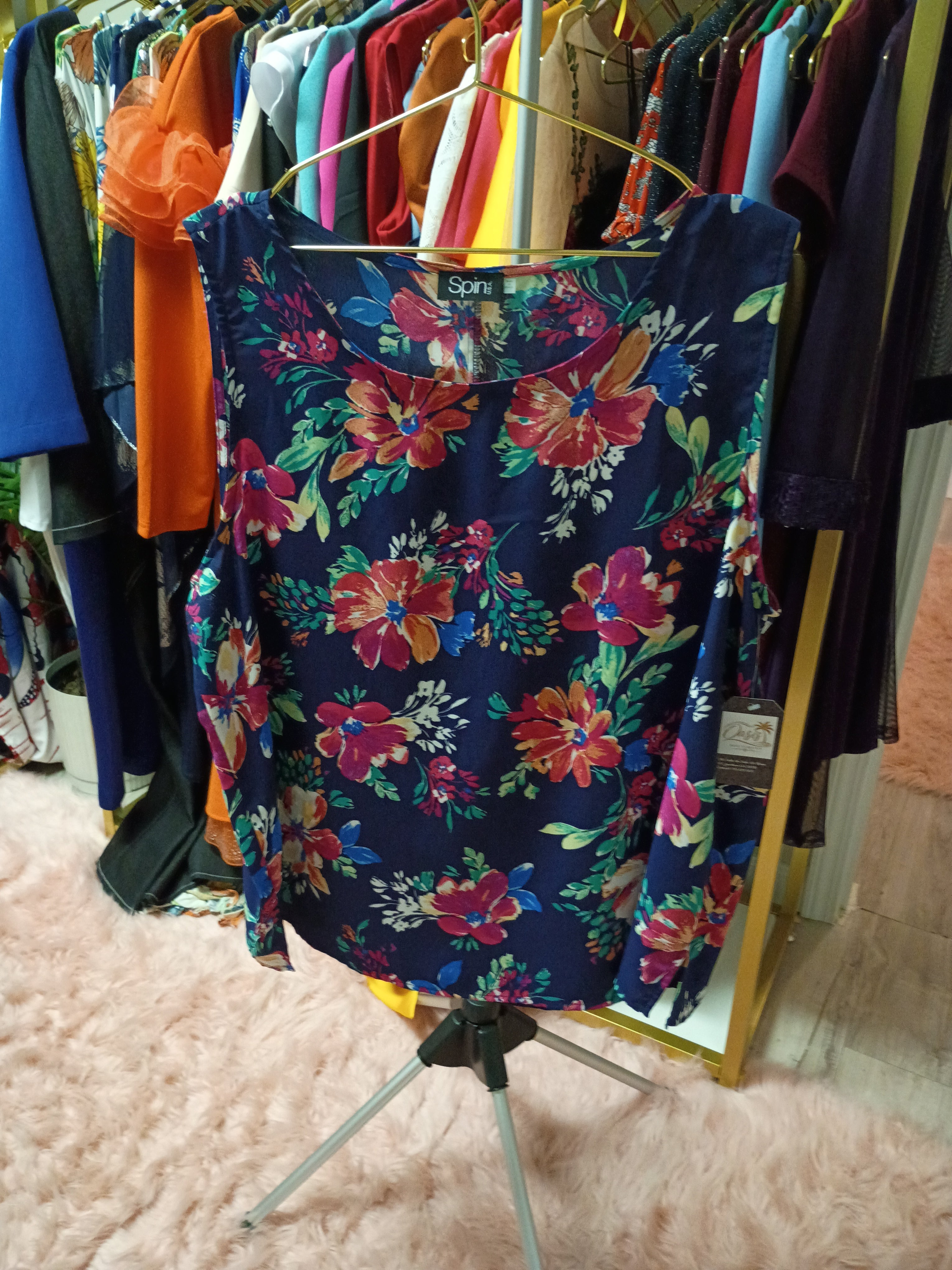 Floral Bright Rich Navy (2 piece set) - Spin U.S.A