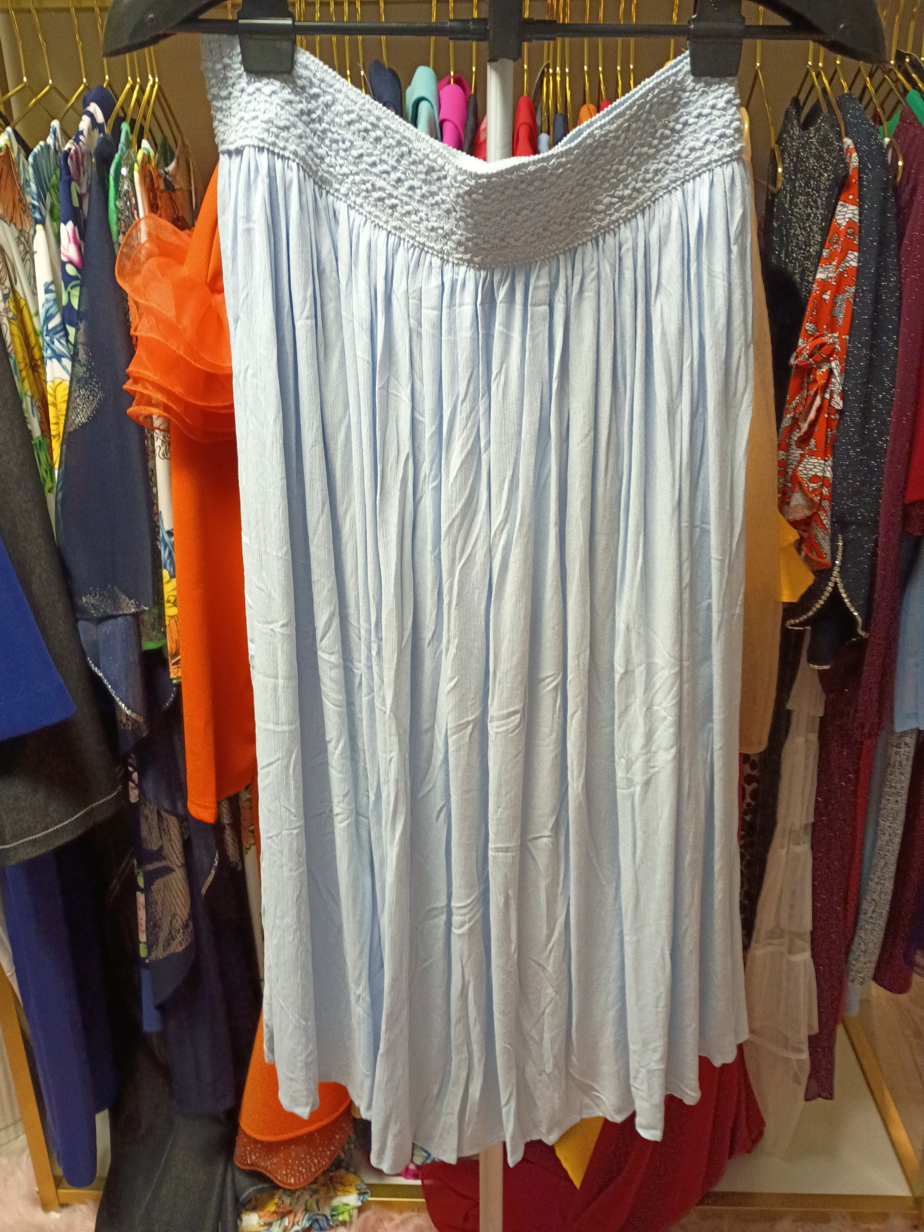 Light Blue Soft Silhouette Flowy Skirt - Gypsie Blu