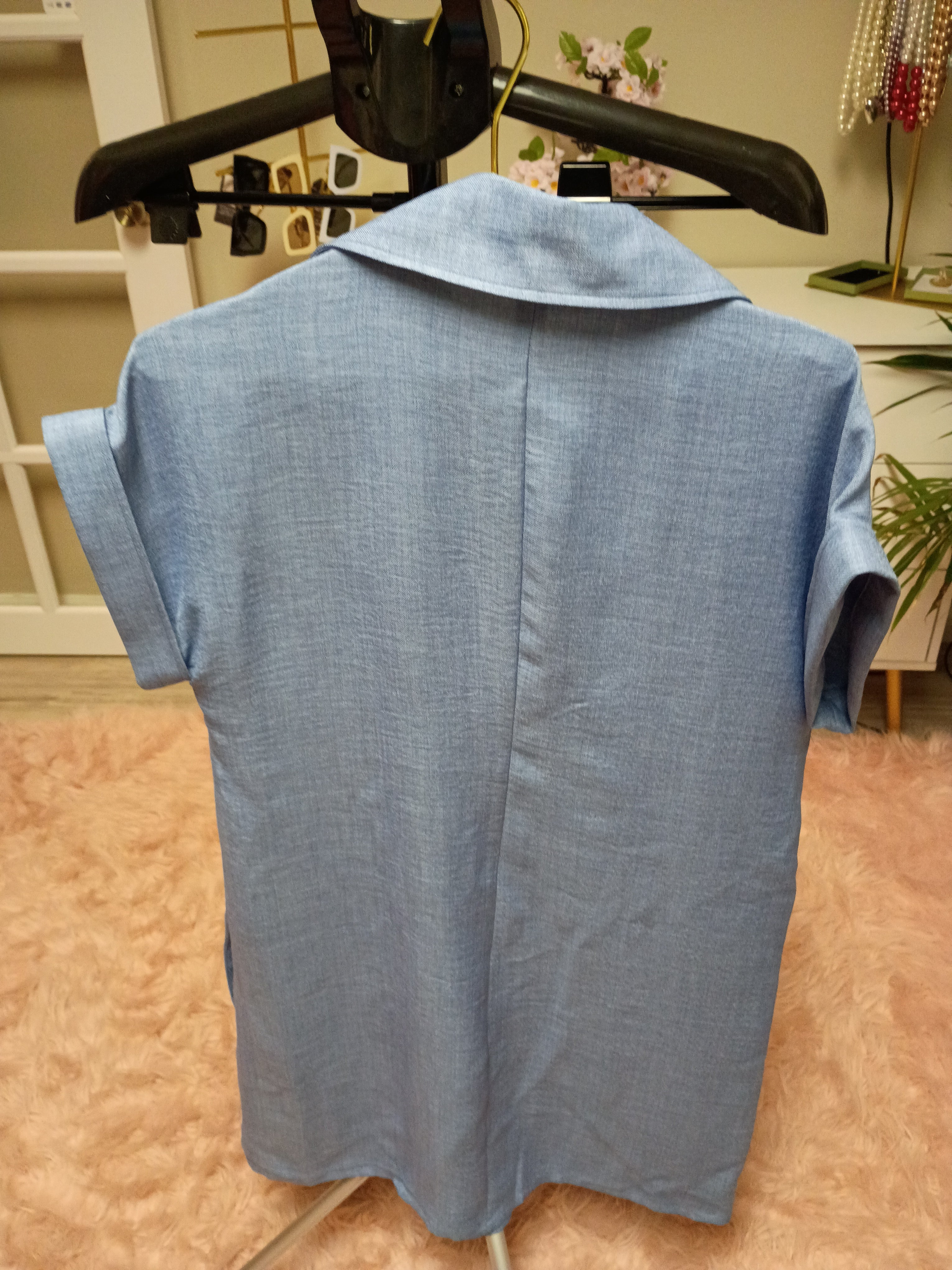 Emma & Michele Blue Collared Casual Dress – Sizes Small and XL