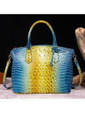 Embossed Textured Satchel Tote With Detachable Cross Strap, Large Capacity Women Shoulder Bag For Outdoor Travel Camping Commuter Use