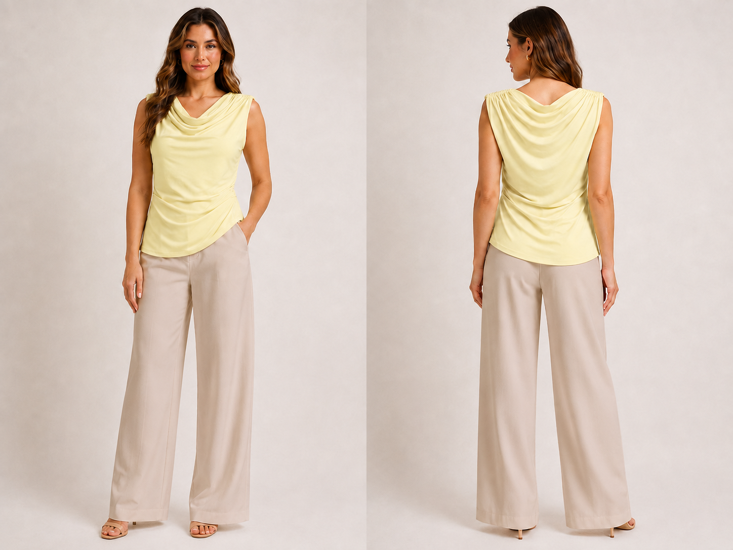 Front and Back Draped Ensemble by Milk & Honey