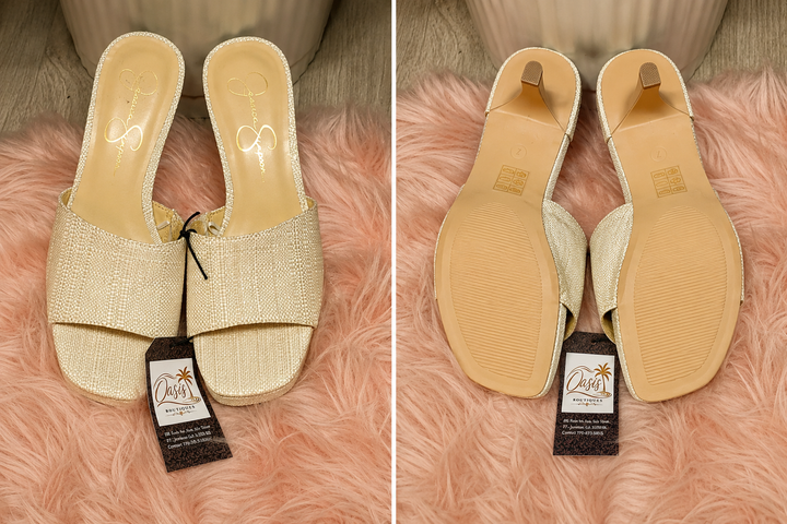 Woven Elegance Slide Mules - Jessica Simpson