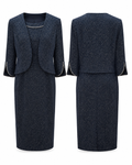 Navy Shimmer Dress with Jacket Set - Brianna Milay