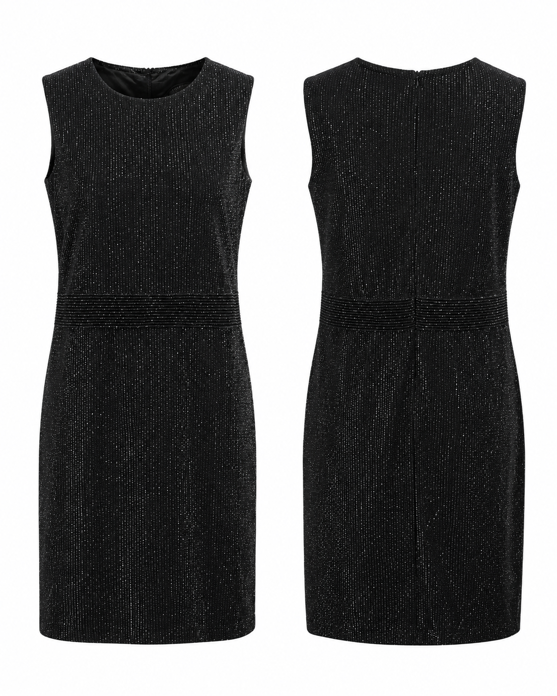 Black Silver Shimmer Sleeveless Dress - Love The Queen