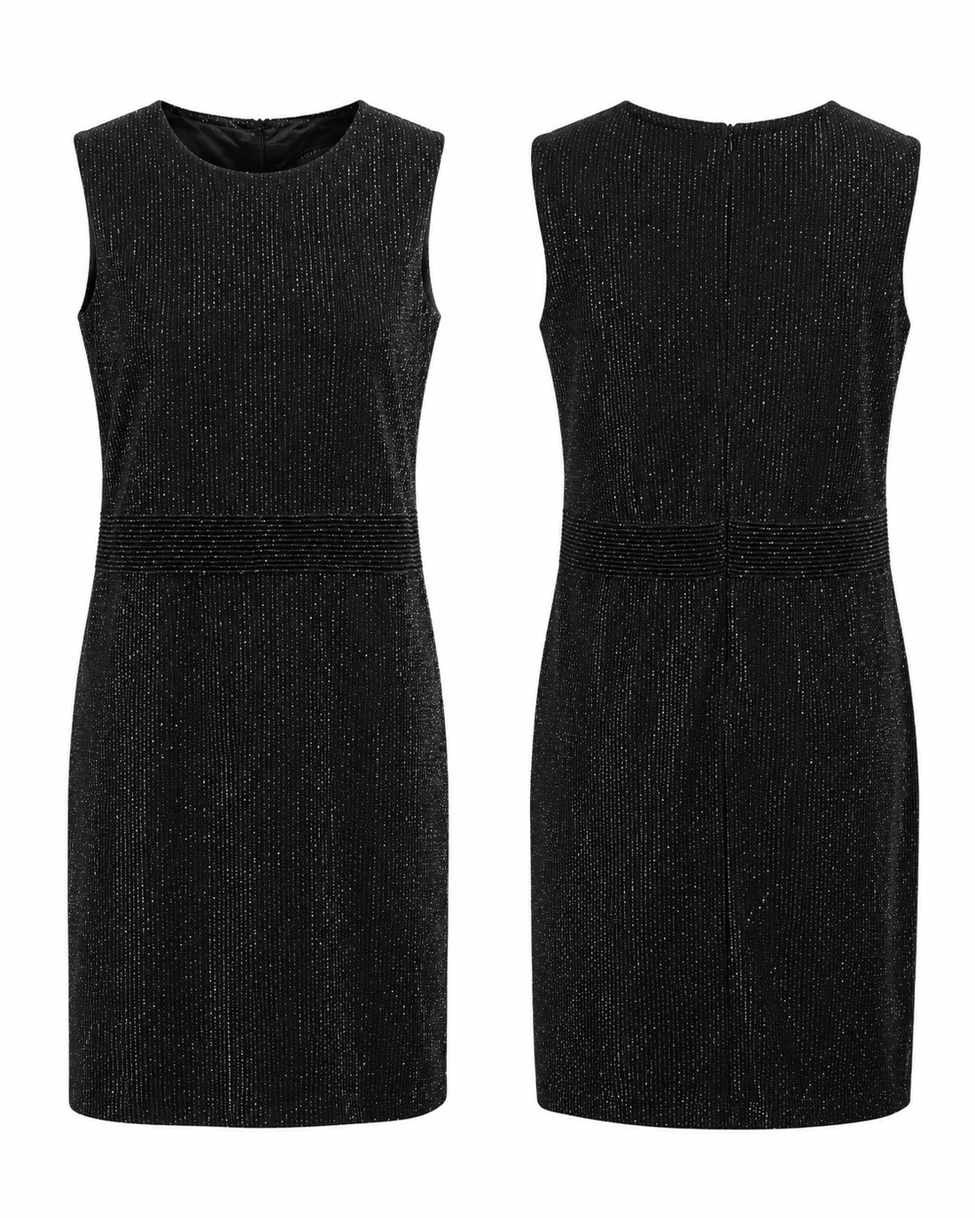 Black Silver Shimmer Sleeveless Dress - Love The Queen