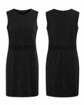 Black Silver Shimmer Sleeveless Dress - Love The Queen
