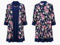 Navy Floral Two-Piece Dress Set - Marina