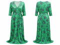 Green Floral Wrap Maxi Dress - Spin U.S.A.