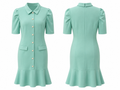 Mint Green Button-Front Flounce Dress – Shelby & Palmer