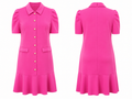 Hot Pink Button-Front Flounce Dress - Shelby & Palmer