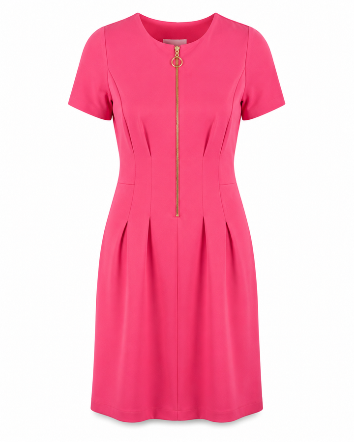 Pink Front-Zip Dress - Shelby & Palmer