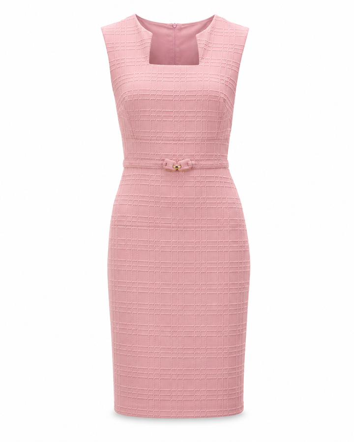 Blush Pink Textured Sheath Dress - Enfocus Studios