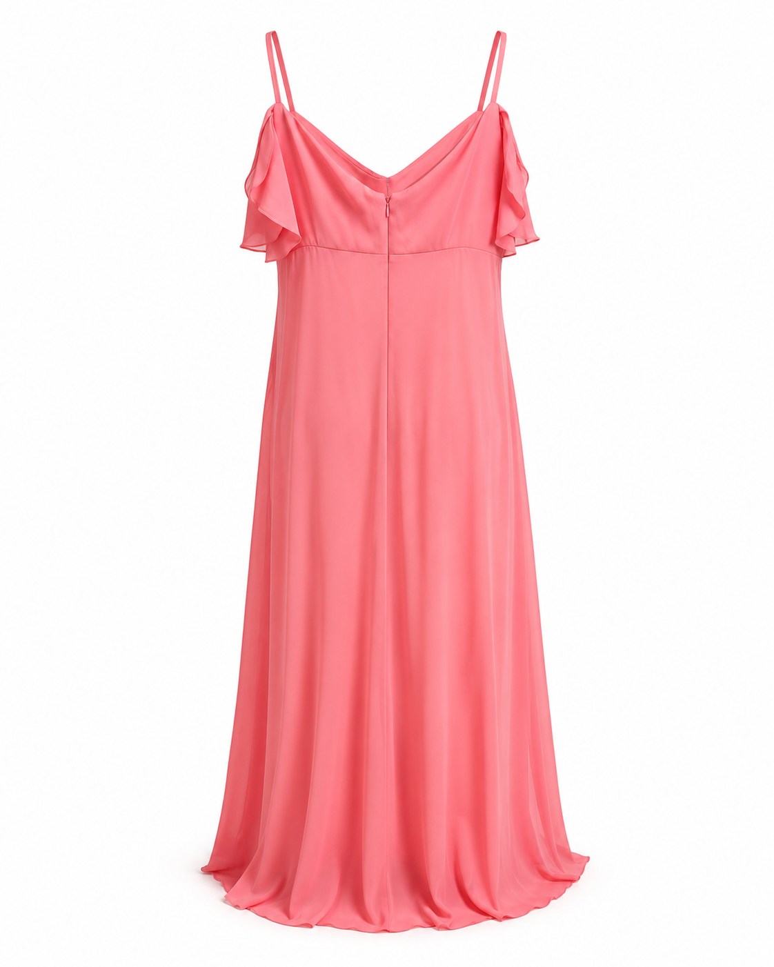 Coral Pink Ruffle Maxi Dress - R&M Richards