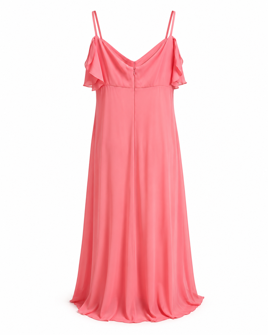 Coral Pink Ruffle Maxi Dress - R&M Richards