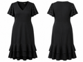 Black Embellished Ruffle-Hem Dress - Glamour Nights