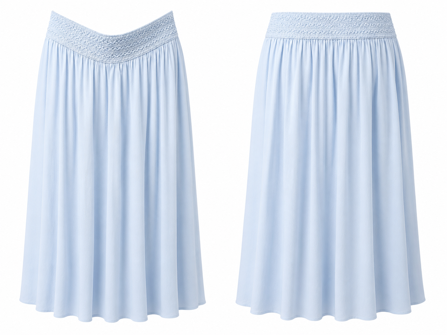 Light Blue Soft Silhouette Flowy Skirt - Gypsie Blu