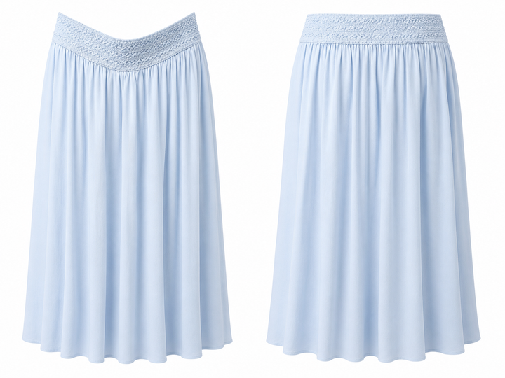 Light Blue Soft Silhouette Flowy Skirt - Gypsie Blu