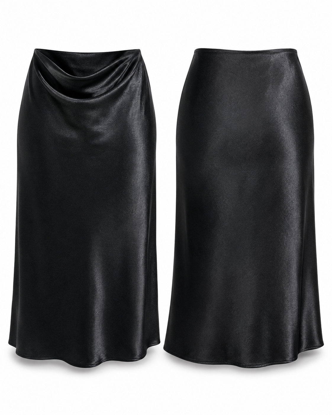 Black Satin Skirt - CALLIGRAPHIE