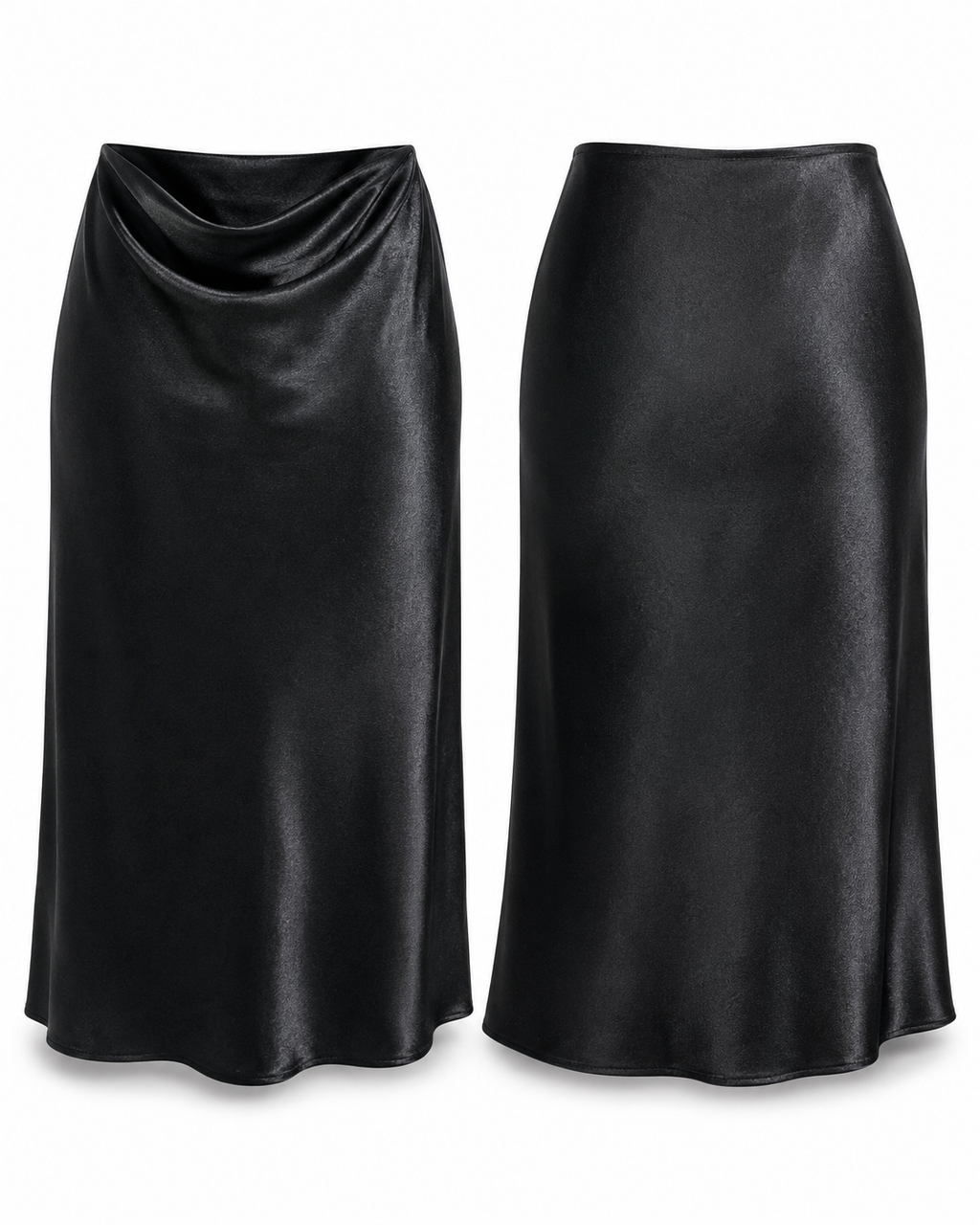 Black Satin Skirt - CALLIGRAPHIE