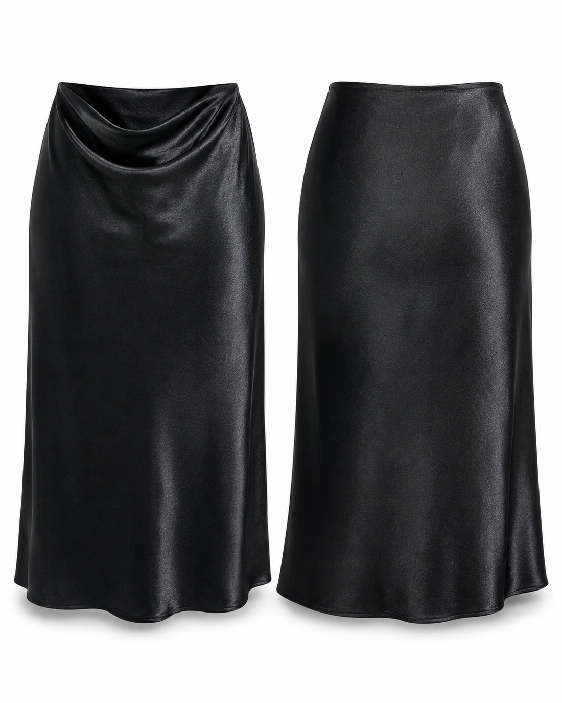 Black Satin Skirt - CALLIGRAPHIE