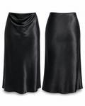Black Satin Skirt - CALLIGRAPHIE