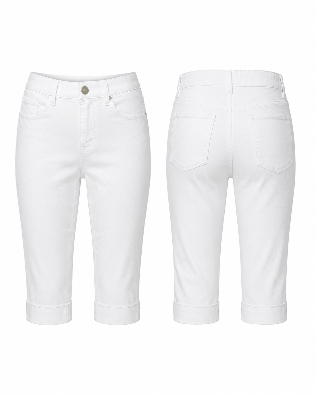 White High-Rise Capri Pants - d.jeans
