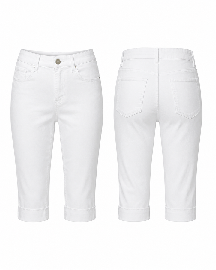 White High-Rise Capri Pants - d.jeans