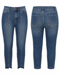 Blue High-Rise Ankle Petite Jeans - d.jeans
