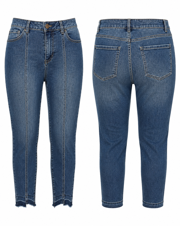 Blue High-Rise Ankle Petite Jeans - d.jeans