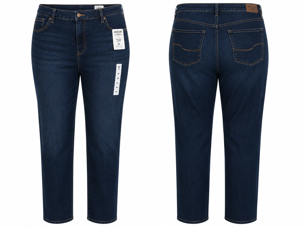 Lee Dark-Wash Mid-Rise Tapered Jeans