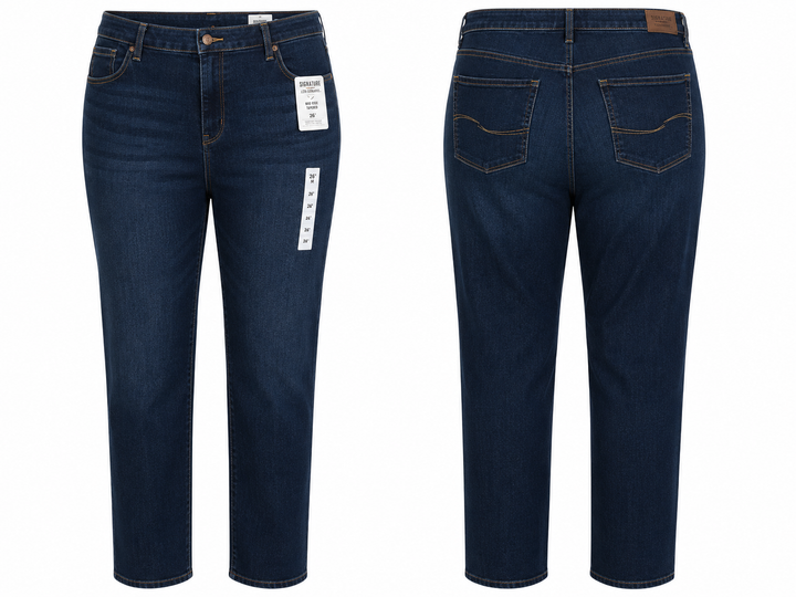 Lee Dark-Wash Mid-Rise Tapered Jeans