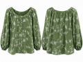 Olive Green Floral Vine Blouse - olivia & martin