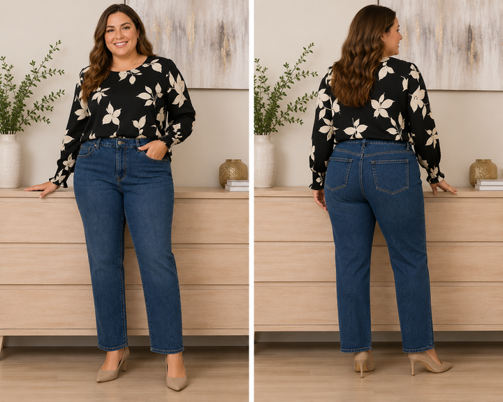 Lee Medium-Wash Straight-Leg Jeans