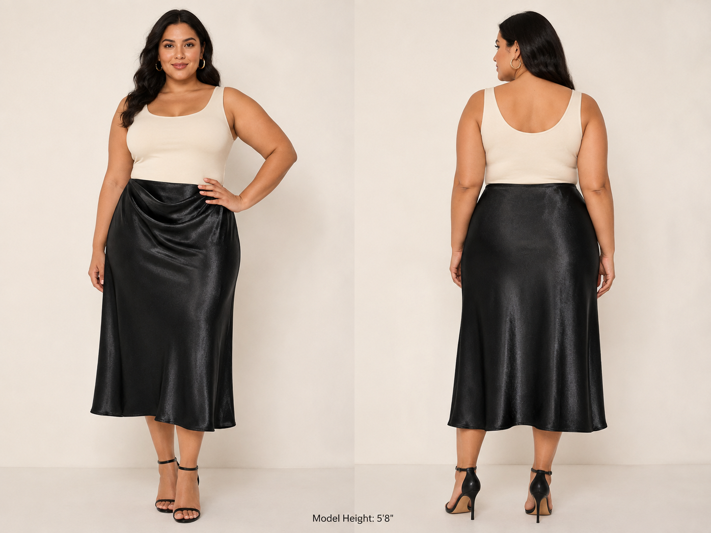 Black Satin Skirt - CALLIGRAPHIE
