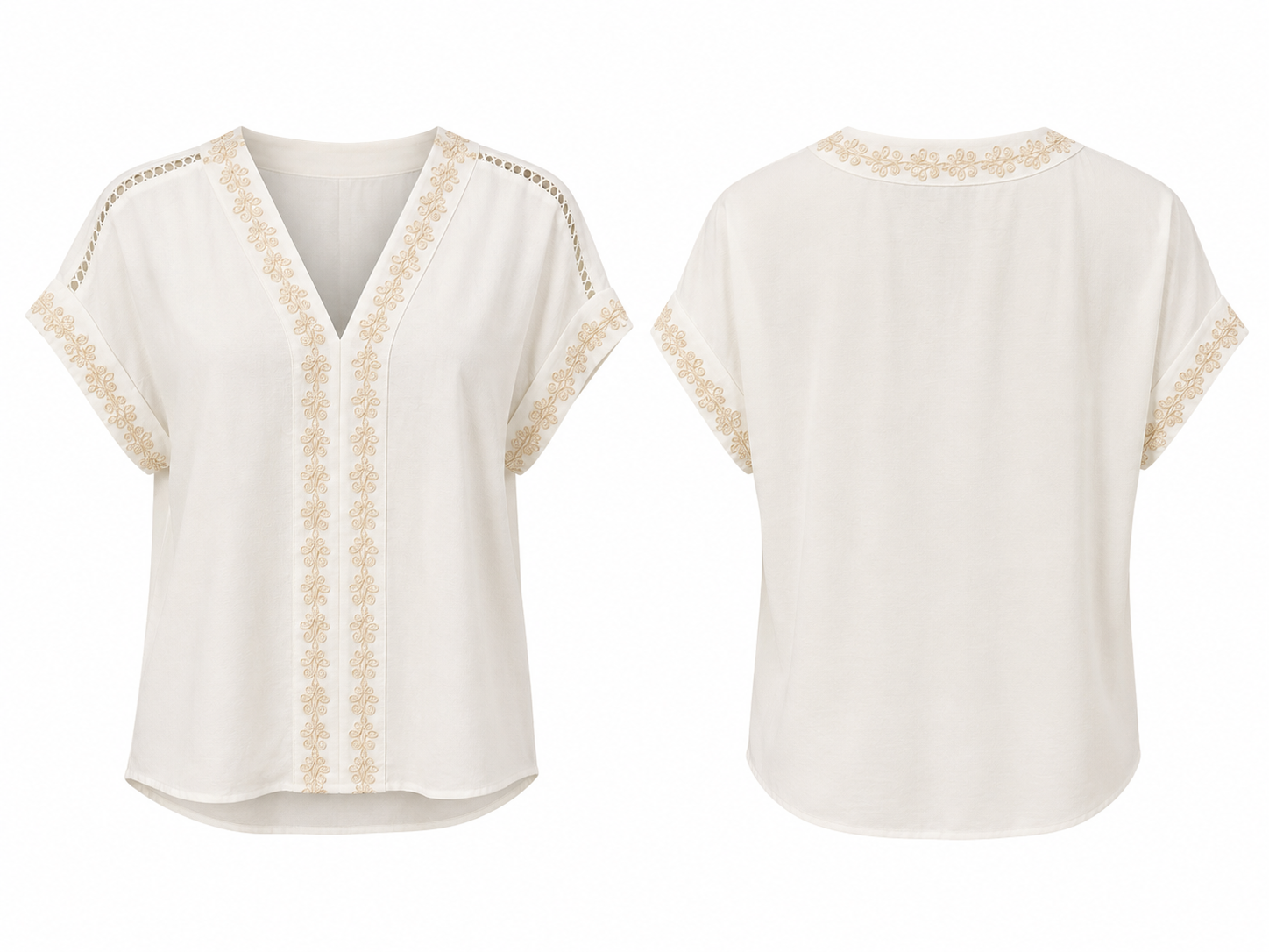 Ivory Short Sleeve Blouse - Fred&David