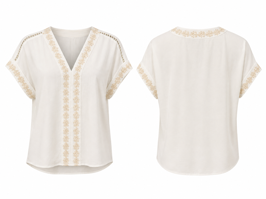 Ivory Short Sleeve Blouse - Fred&David
