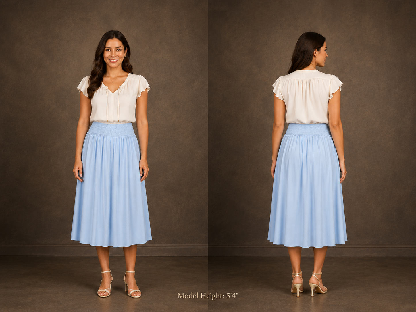Light Blue Soft Silhouette Flowy Skirt - Gypsie Blu