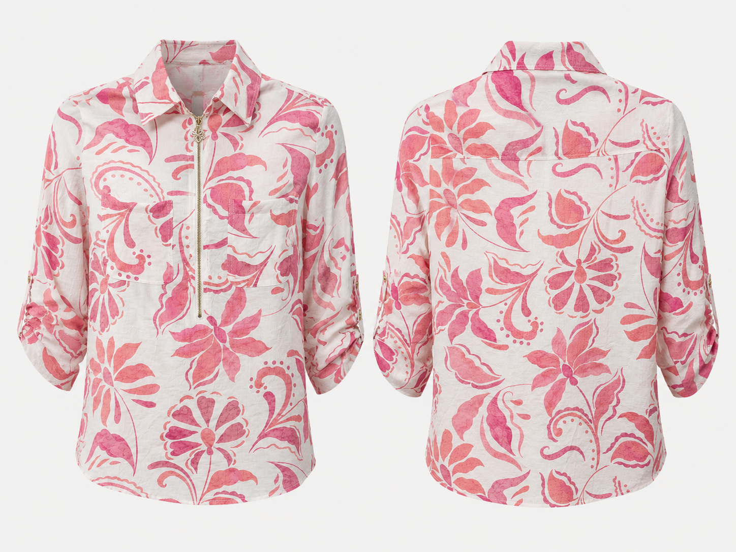 Coral-Pink Floral and Paisley-Inspired Print by Hope & Harlow
