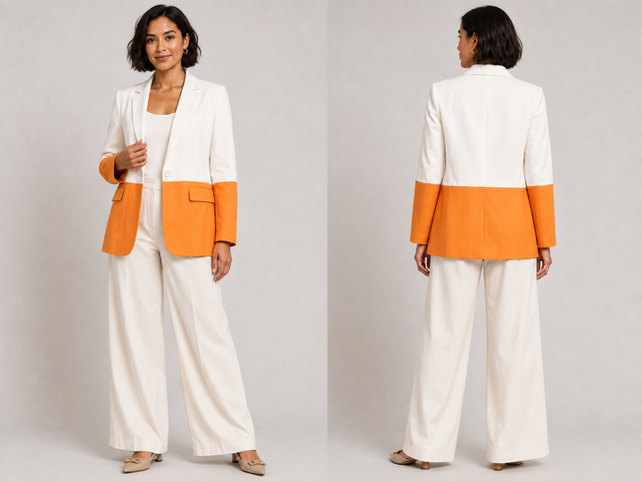 Crisp White and Orange Blazer by Kilburne & Finch