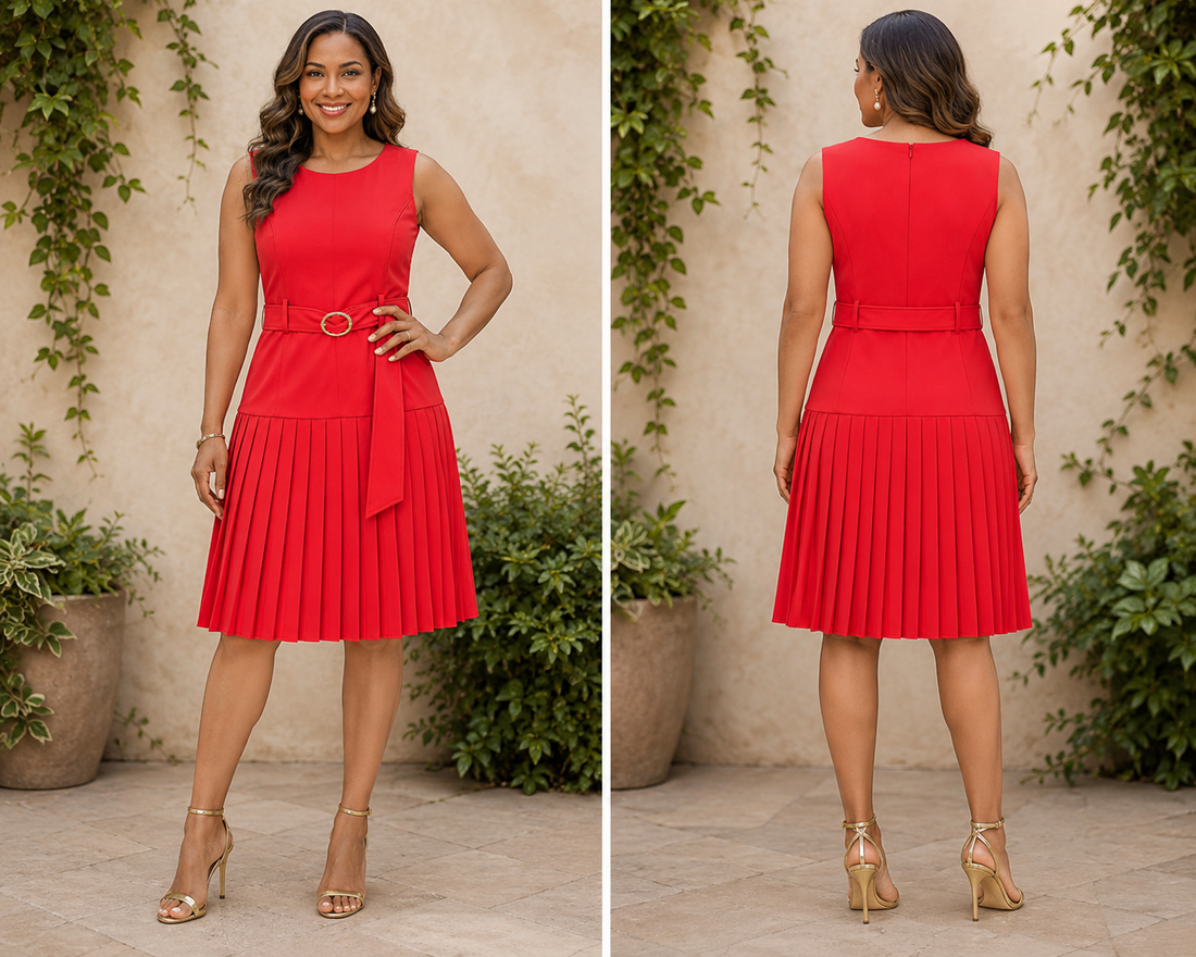 Shelby & Palmer Pleated Dress