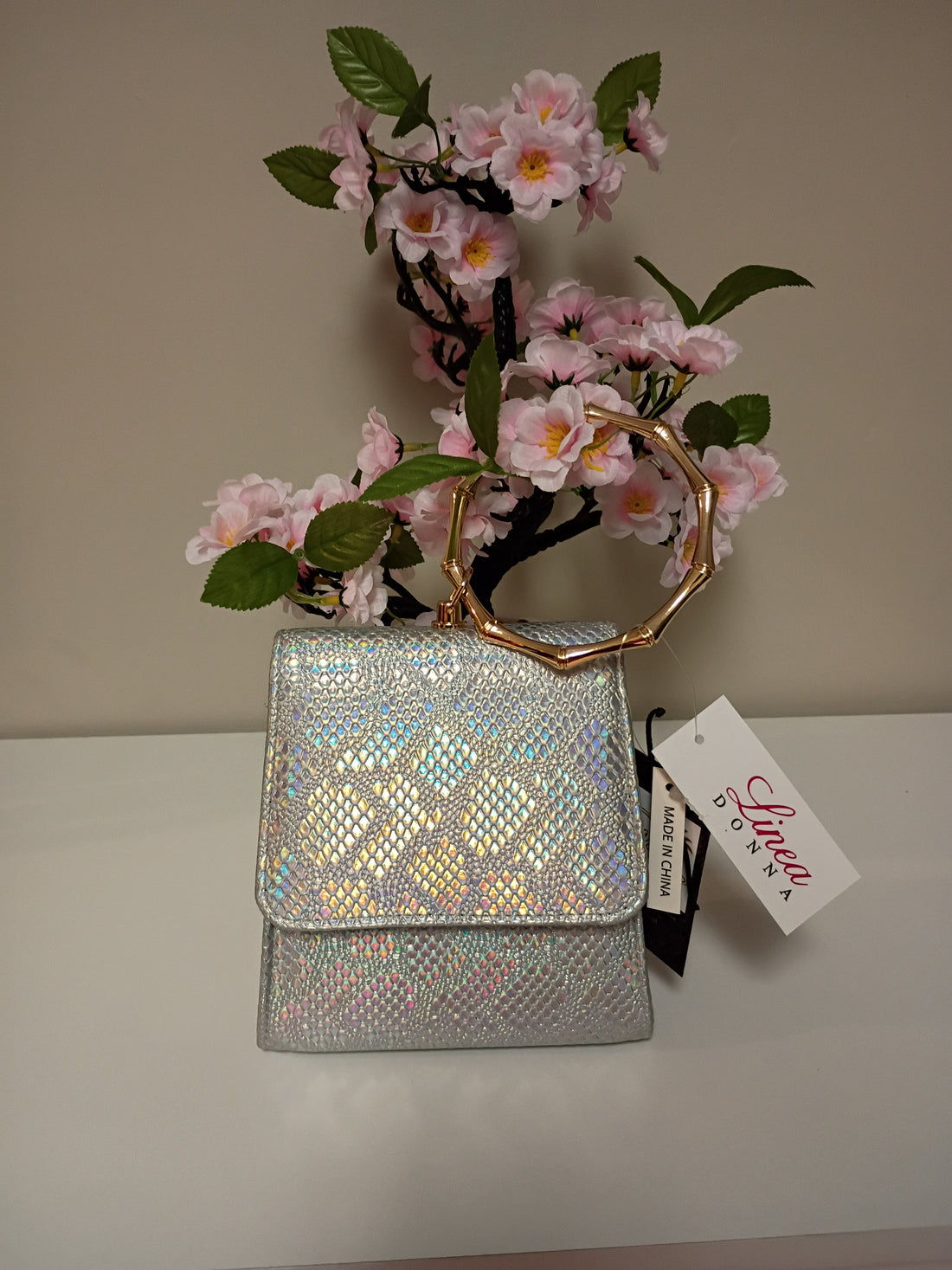 Linea Donna Sparkling Silver Rhinestone Handbag