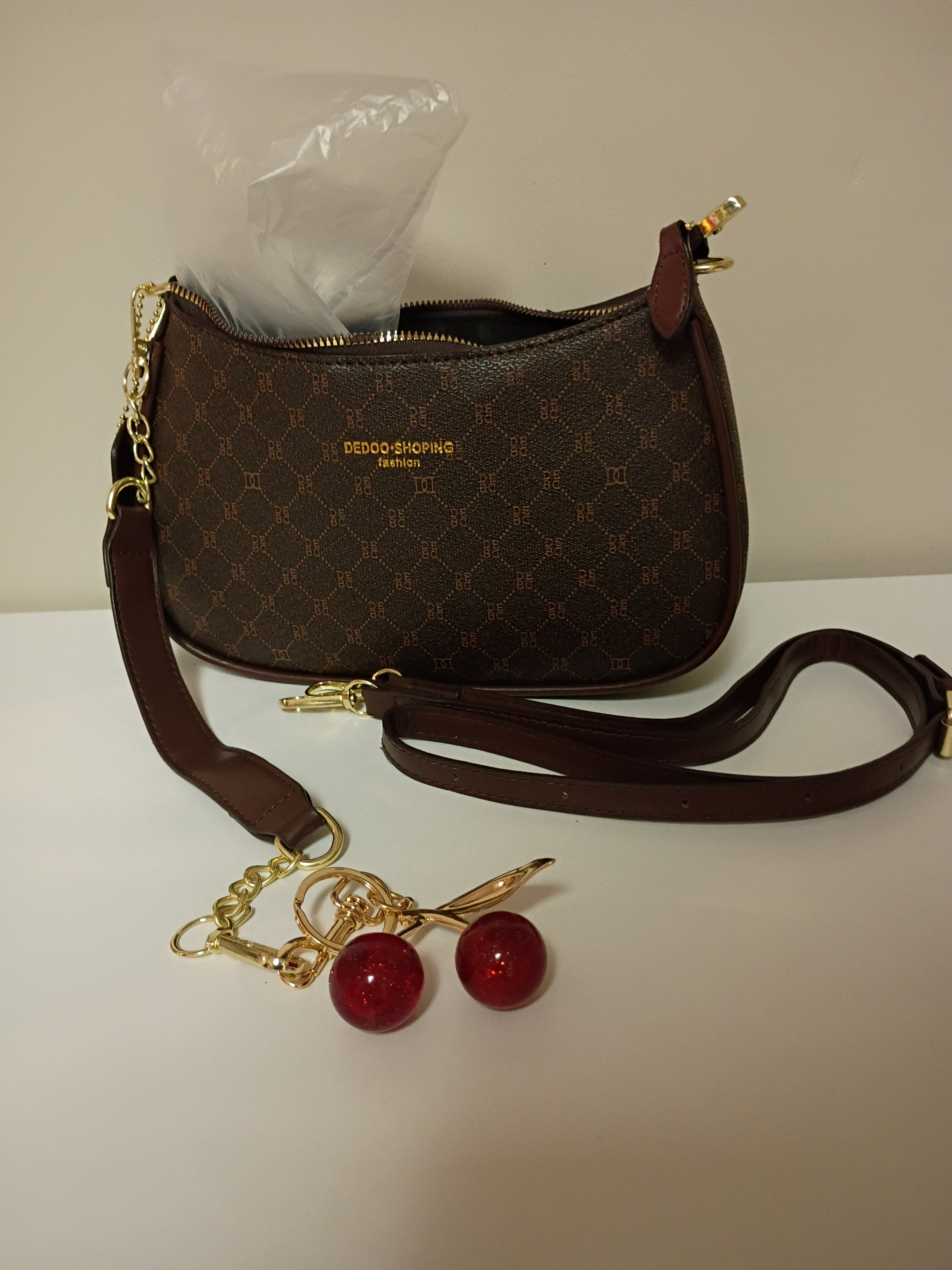 Brown Monogram Crossbody Handbag