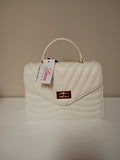 Elegant Linea Donna Ivory Quilted Top Hand Crossbody Bag