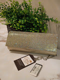 Gold Rhinestone Evening Clutch with Chain Strap