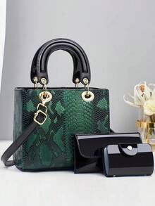 Luxury Crocodile Embossed Tote Bag